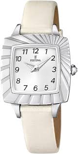 Reloj FESTINA Mujer F16650/5 - Acero Gris y Correa de Cuero Blanco